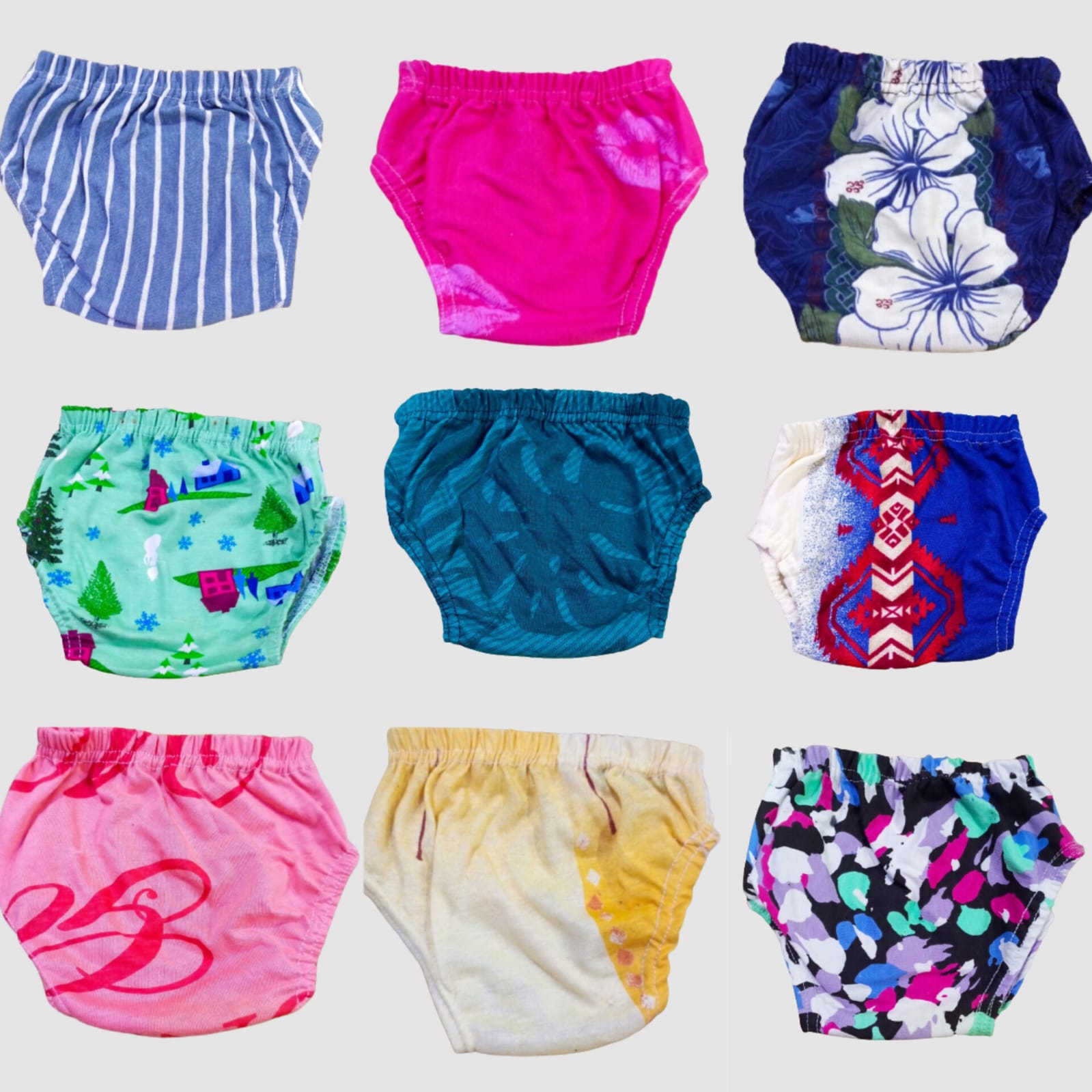 Pack of 12 Baby Panties Cotton Diaper Cover In Multicolors
