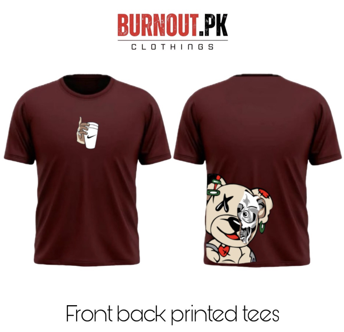 BURNOUT.PK NEW TRENDY SUMMER COLLECTION PRINTED TSHIRTS FOR MENS AND WOMENS