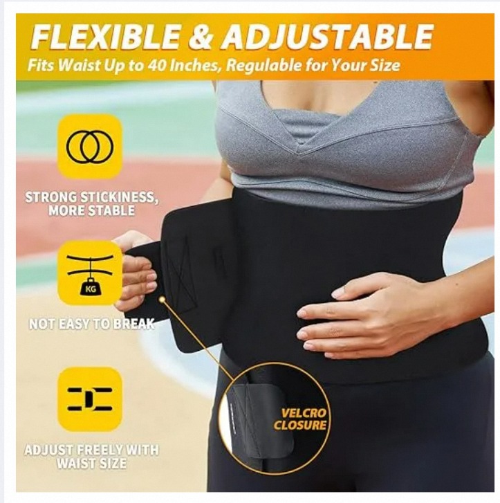 🏋️‍♂️🔥 Hot Body Shaper Sweat Sweet Belt – Slimming Tummy Trimmer Belt for Men & Women 🔥🏋️‍♀️Slimming Belt | Sweat Belt for Men | Waist Trainer | Body Shaper Belt | Belly Fat Burner | Tummy Trimmer for Women | Workout Belt | Unisex Sweat Belt | Daraz