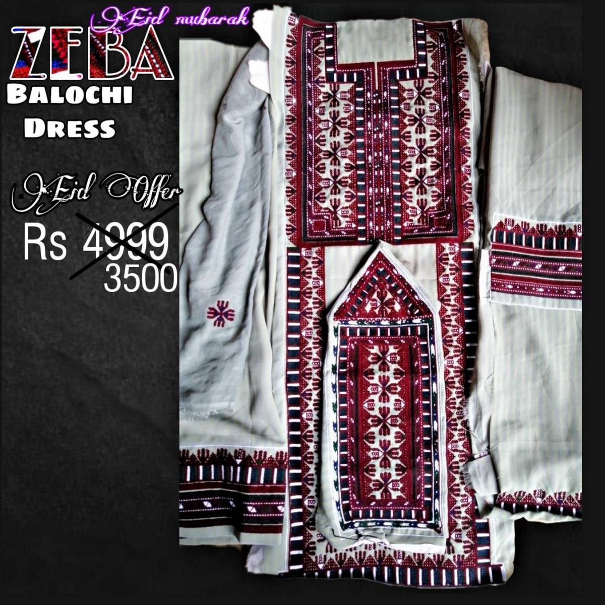 Balochi Ladies Dress Machine Embroidery Buy Online At Best Prices In Pakistan Daraz Pk