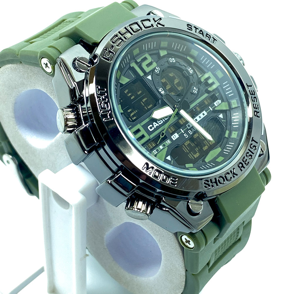 GSTW-300 Metallic Dial Dual Display Multifunctional 20BAR Water Resistant Sports Watch for Men