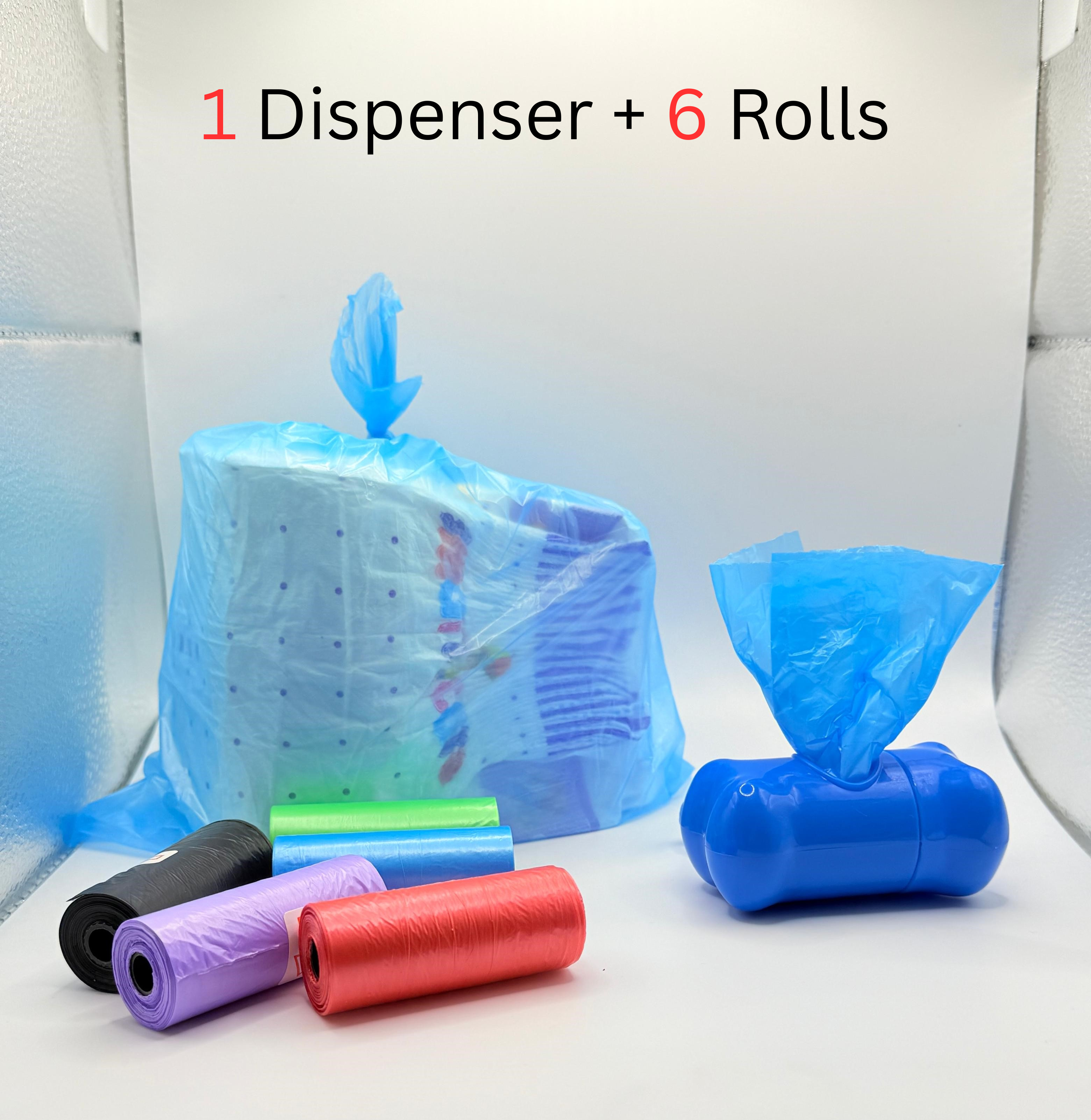 Disposable Baby Diapers Waste Bag Box Kit with Dispenser | Portable Baby Diaper Plastic Bags for Travel | Garbage & Rubbish Bags for Baby Care | Disposable Baby Diaper Bag with Hook Dispenser for Home & Outdoor Use | Pet Waste Bag | Waste Box
