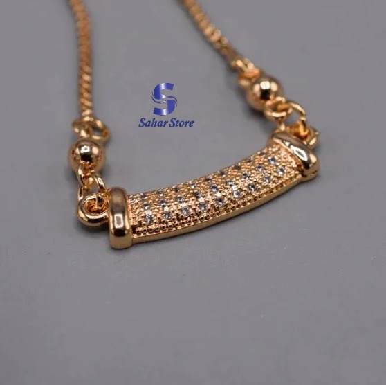 Japanese Small And Simple Electroplating K Gold One Word Necklace Temperament Cold Wind Recommended