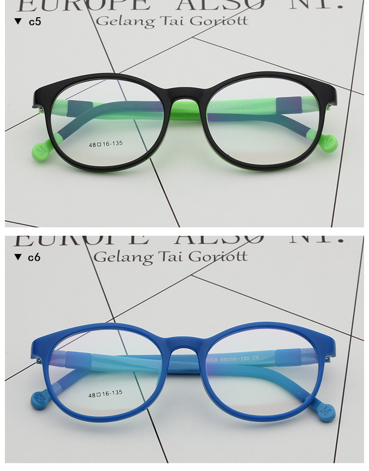 JOSEJINN Ultralight Glasses Flexible TR90 Soft Kids Frame Children