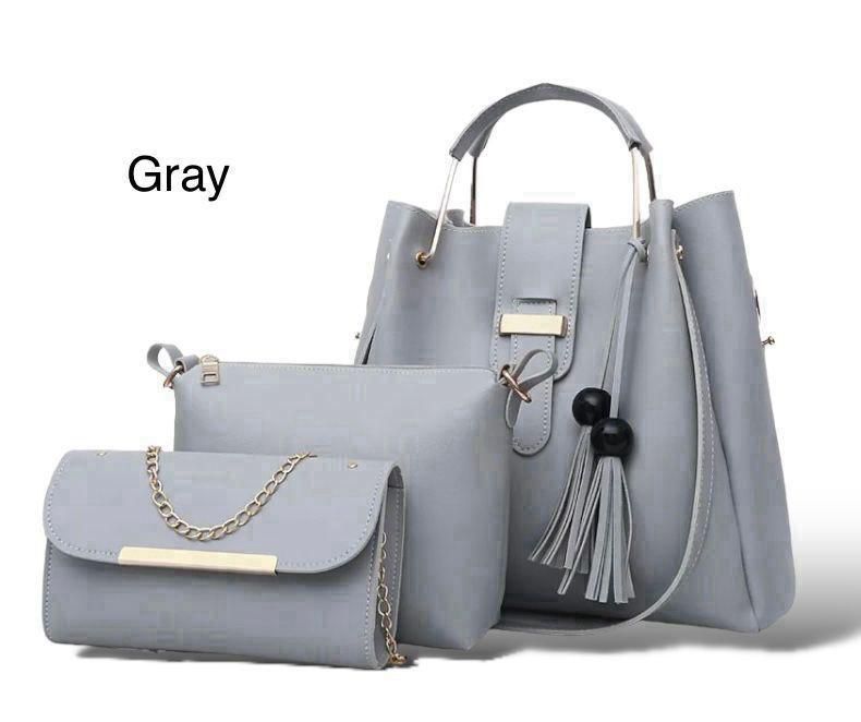 Ladies bags 3-Piece Handbag Set - Soft PU Leather Tote, Crossbody & Clutch Bags