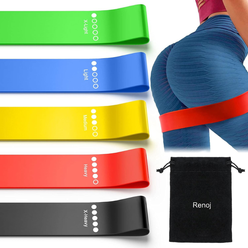 Resistance Loop Band Pack of 5 - Yoga Bands, Fitness Bands, Stretch Bands for Home Workouts, Pilates, Strength Training & Physical Therapy price in Pakistan