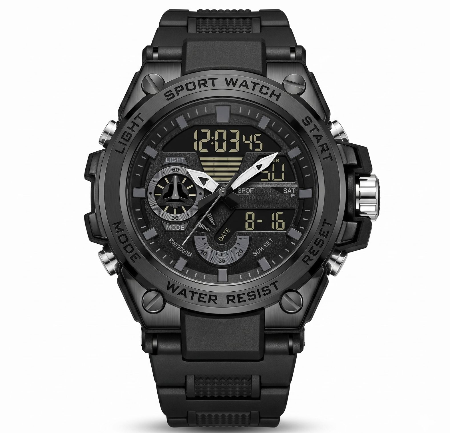 Men Fashion watch male water proof Sports watches Dual/Double Display/Time Analog Digital Led Electronic Quartz Wristwatches Waterproof swimming Miltary Watch