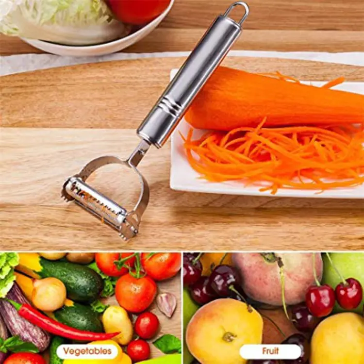 Peeler Stainless Steel Cutter, Vegetable Slicer, Cucumber Slicer,  Double-Sided Blade Stainless Steel Vegetable Cutter and Fruit Slicer,  Multifunction