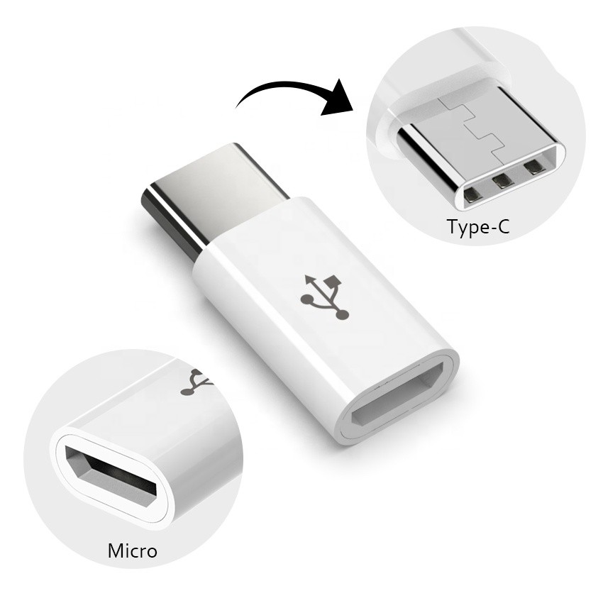 Usb Micro To Type C Connector Adapter For Android - White