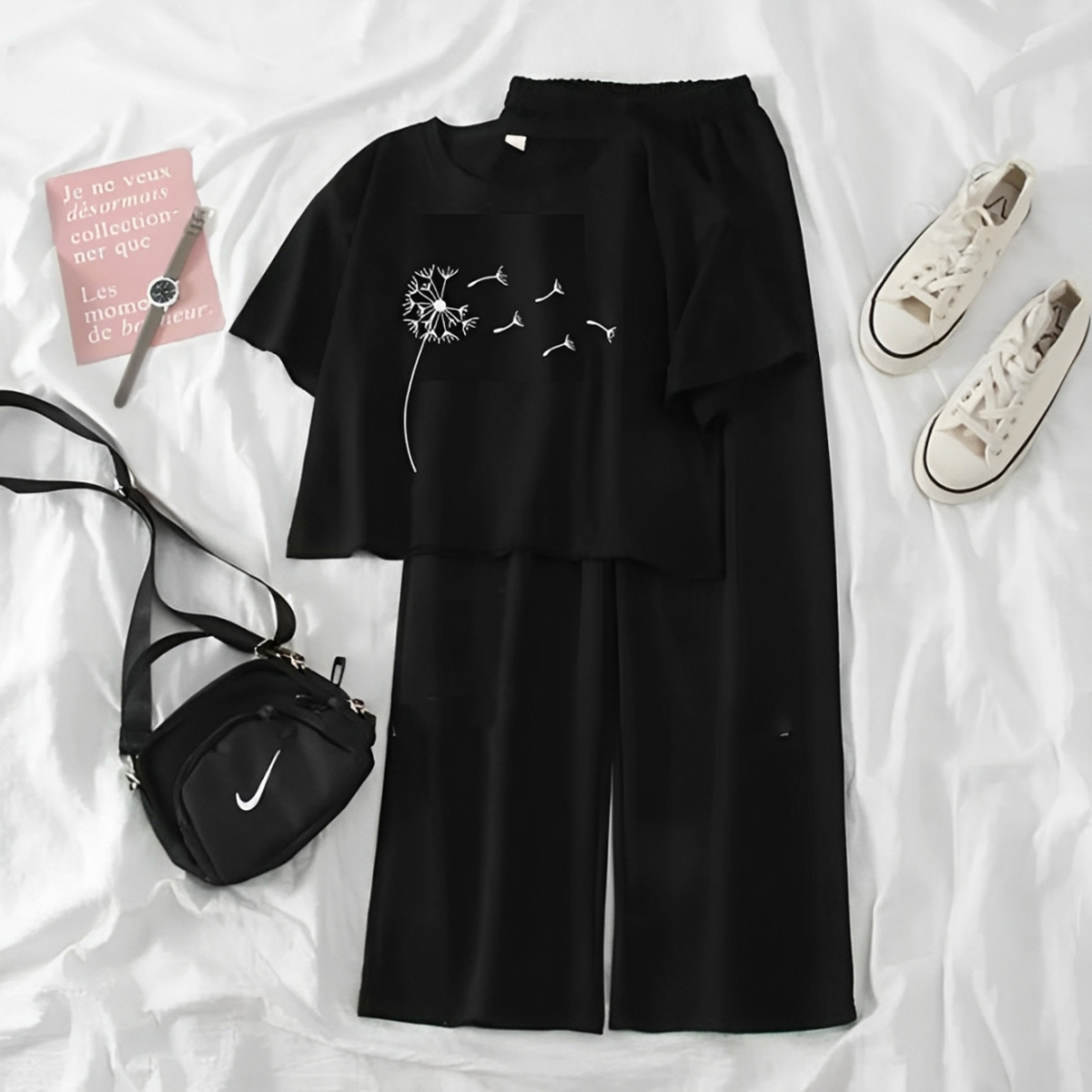 Summer Crop Top T-shirt and Flapper Trouser Set for Women, Best Price in Bangladesh
