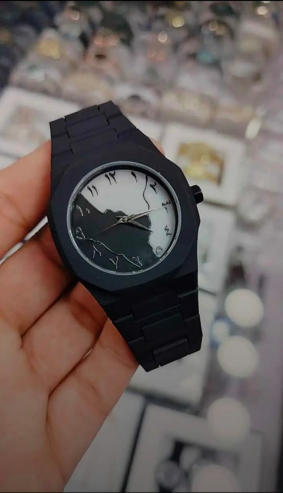 Most Trading Black Arabic Arua Watch With Marble Dial