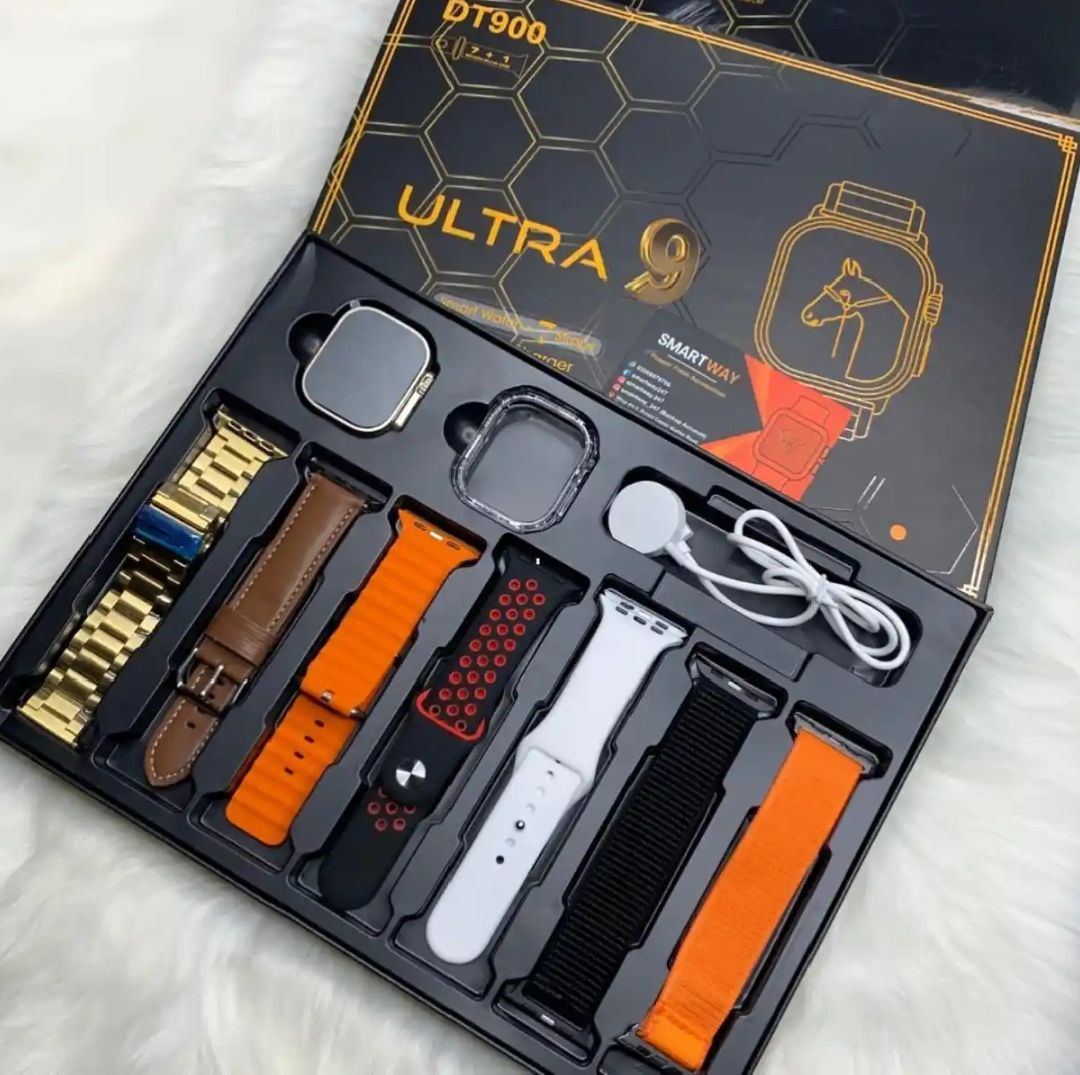 DT900 Ultra Smart Watch - DT900 Ultra Watch with 7 Straps Gift - 7 in 1 Smart Watch - 7in1 Smart watch for Boys - Ultra 7 in 1 strap - Smart watch with 7 straps - Smartwatch ultra 8 watch - Air Tech 2