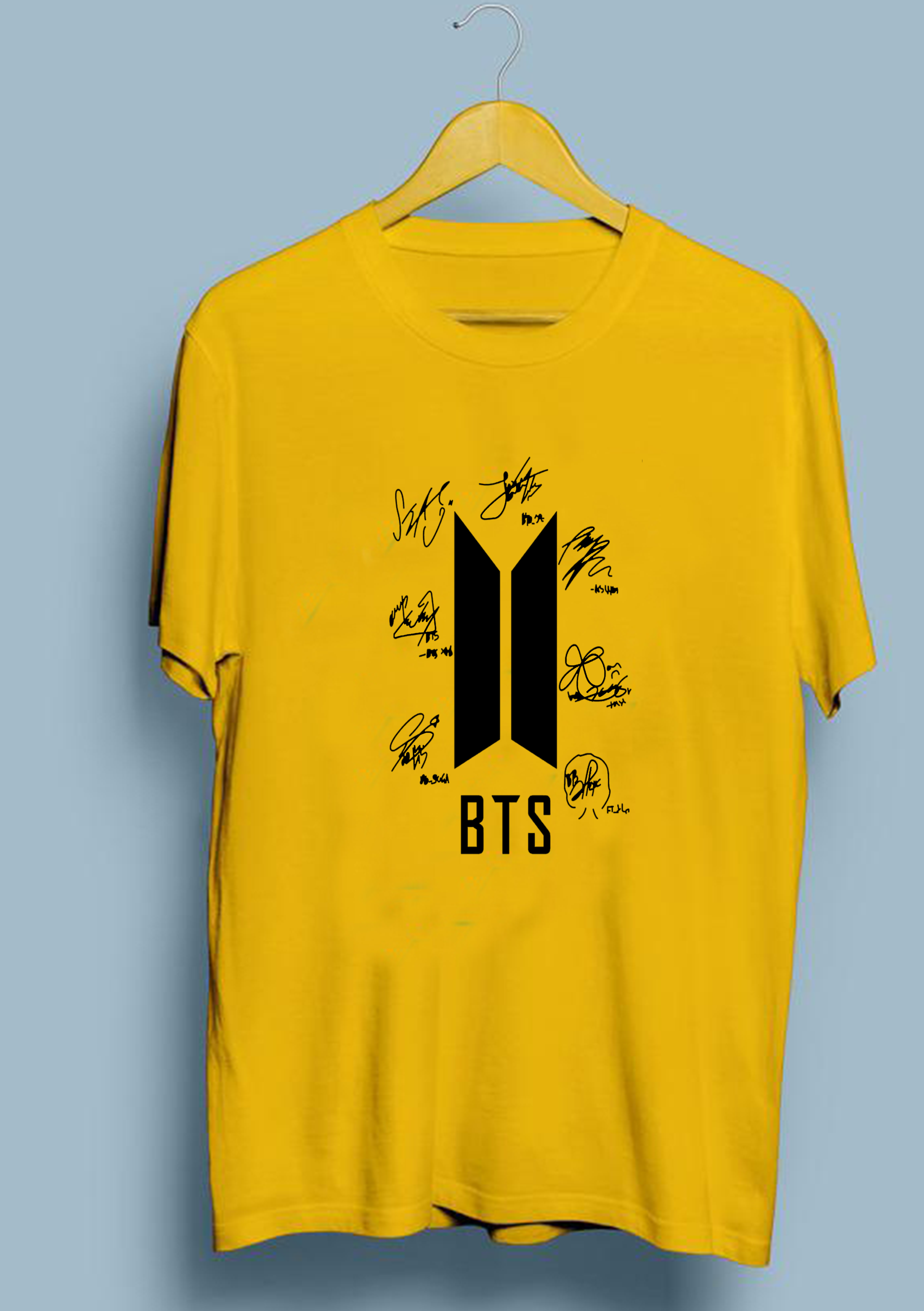 Stylish BTS Signatures  printed round neck half sleeves T shirt For Girls/Women