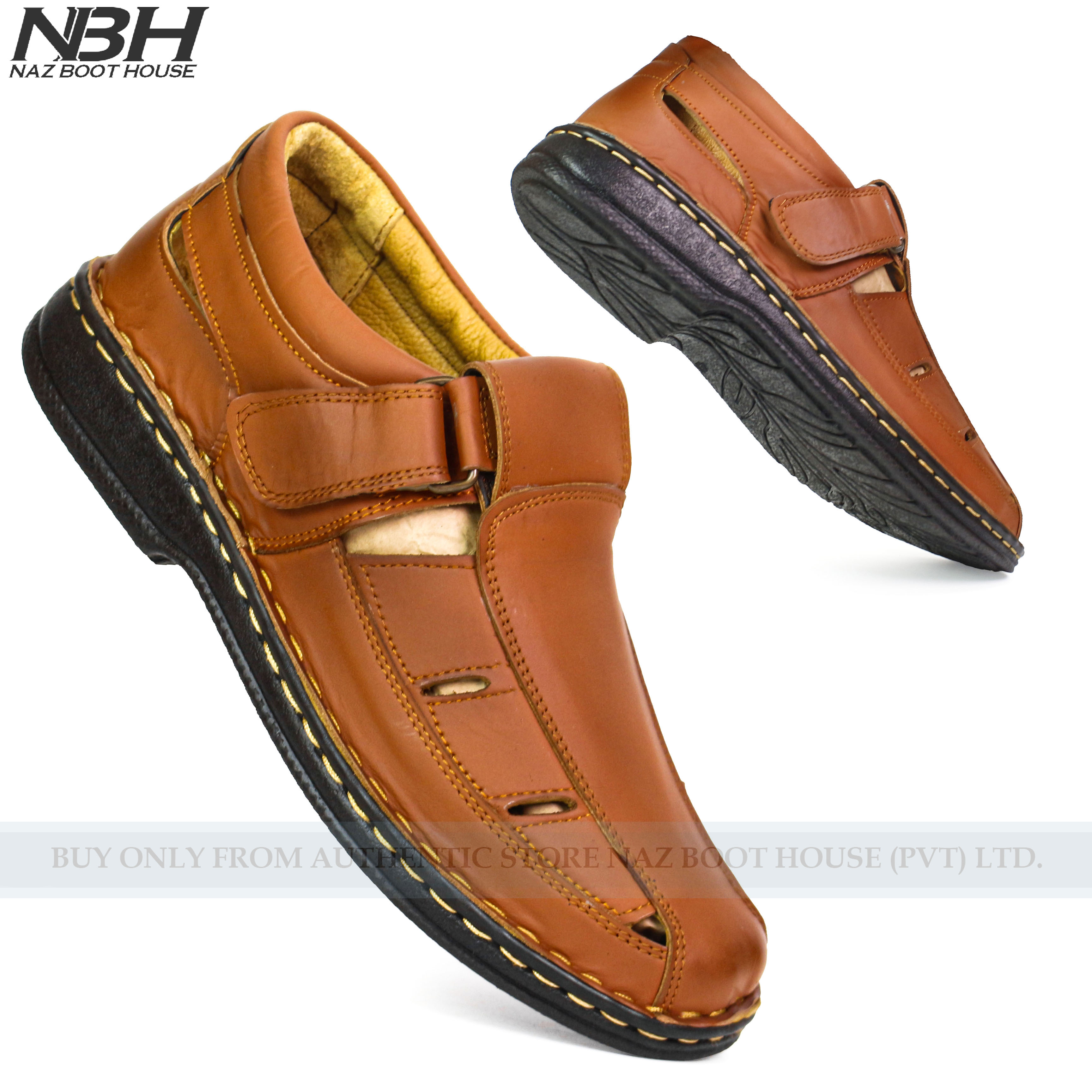 NBH Pure Leather Sandals For Men - Hand-Made Genuine 100% Leather Roman Sandals Comfortable And Durable Sandal For Boy - Imported Multi Straps Kito Sandals For Boys In Black And Mustard - Shoes for Men - Chappal - Perfect Gift For Boys
