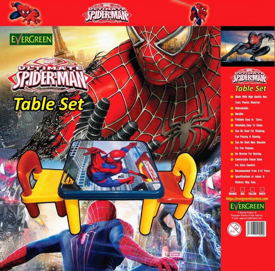 spiderman table chair set