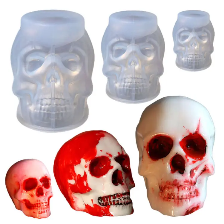 Large Silicone Skull Candle Mold for Candle Making DYI Resin, Chocolate,  Ice Craft Halloween 