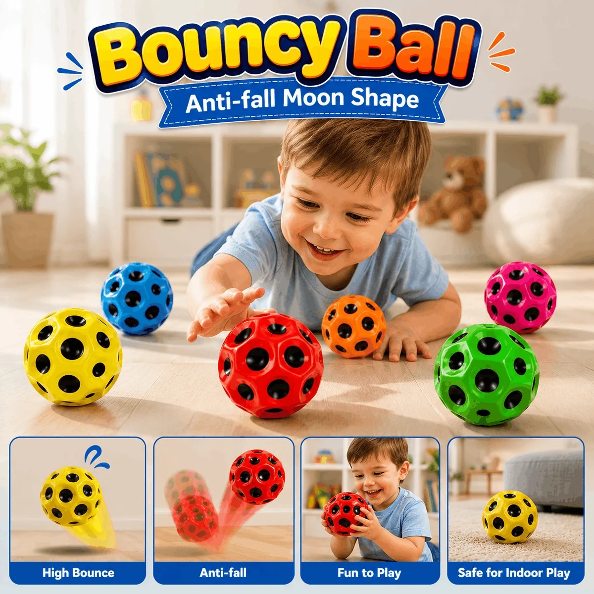Prime Moon Ball The Original Moon Ball - Hyper Bouncy Ball - All Ages Extreme Bounce and Fun - Perfect for Active Play and Outdoor Games