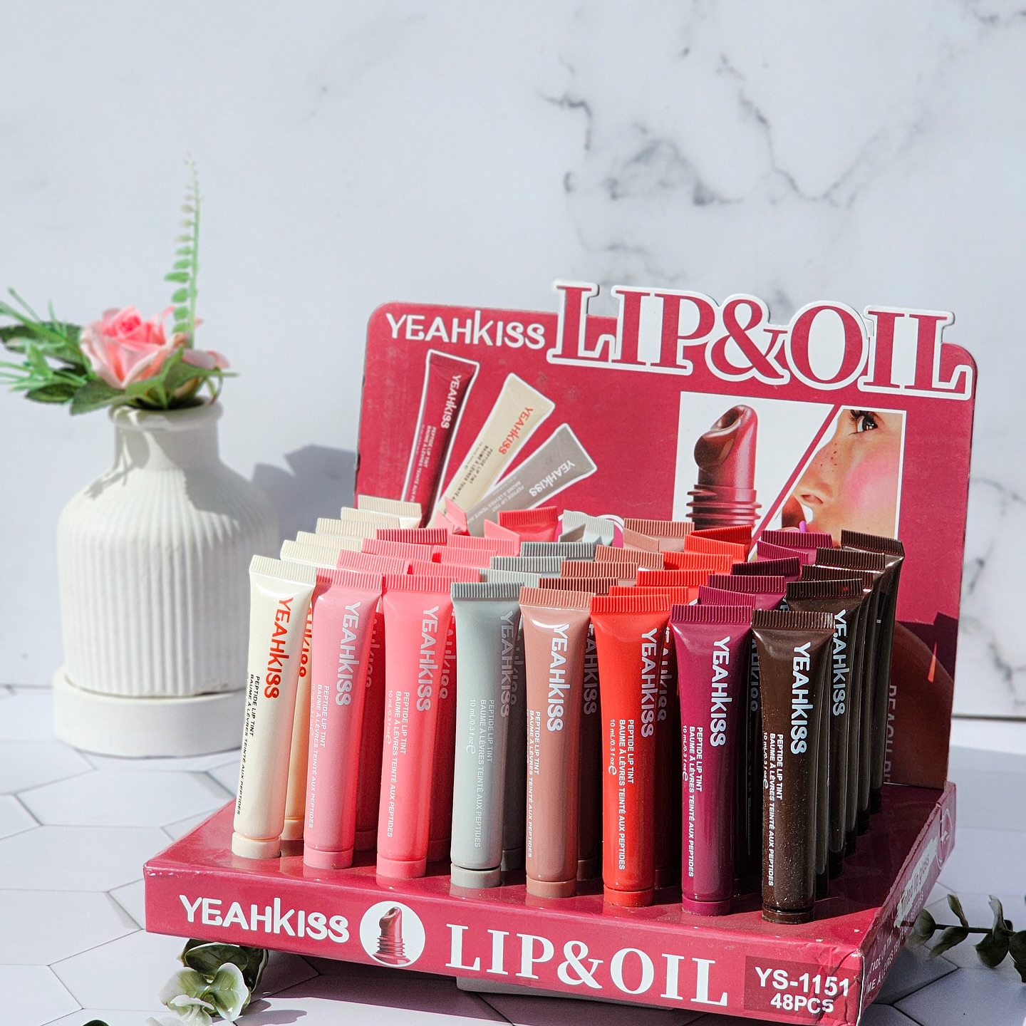 yeahkiss Lipgloss Lip Tint Lip Balm with Lip Peptide & Lip Oil Gloss Liquid Lip Gloss Blusher Stick & Tint Blush Liquid Blush