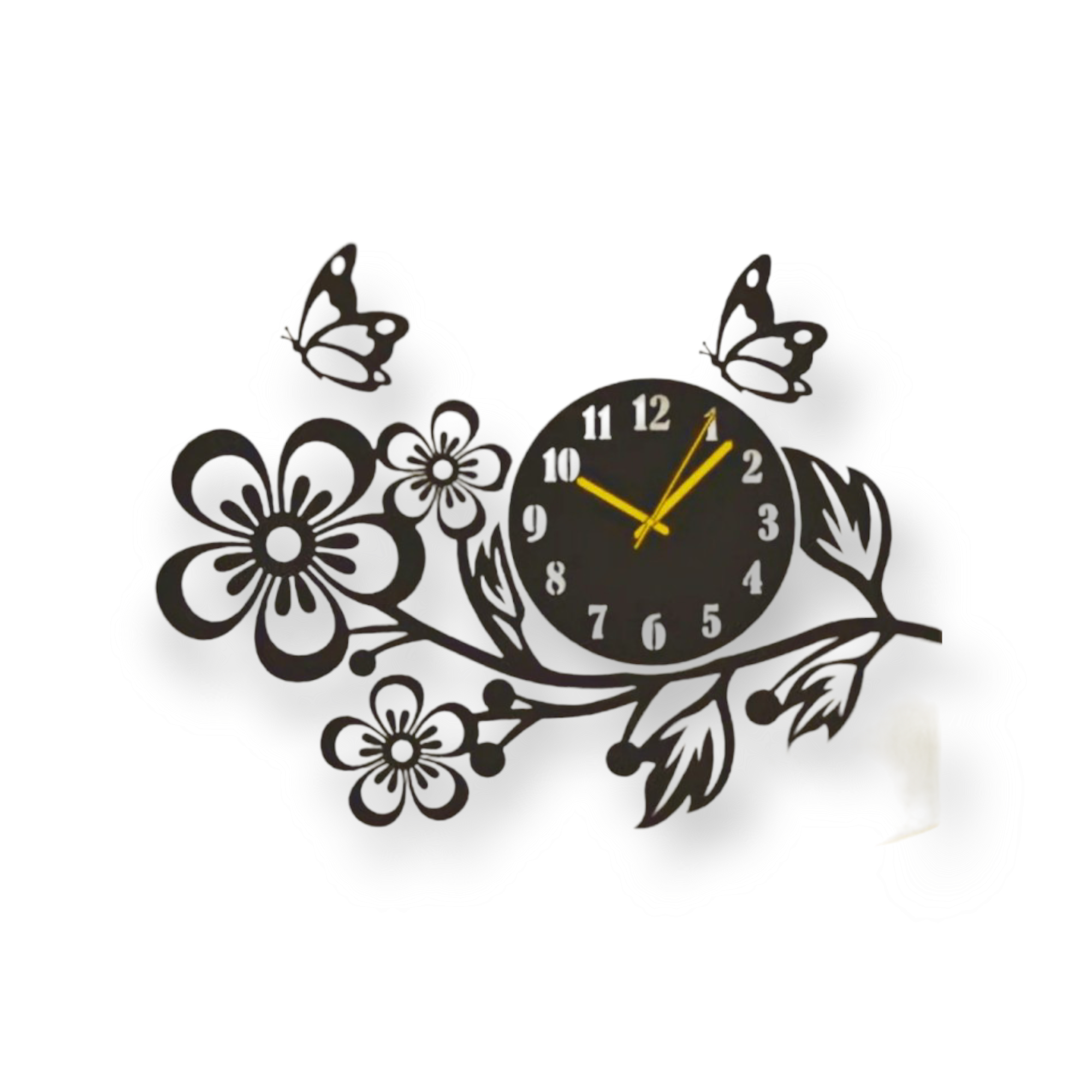 Big Led Flower wooden 3d Wall Clock for bedroom TV lounge