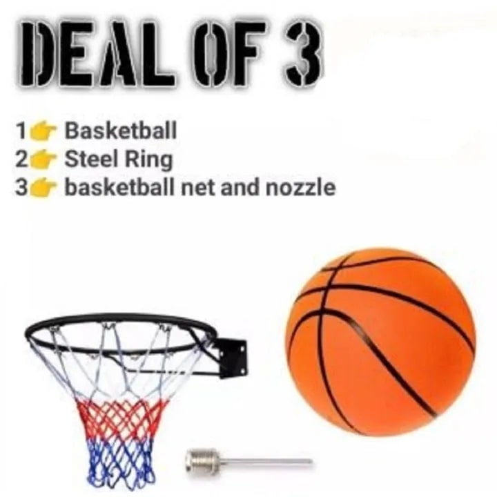 Basket Ball With free Net and steal ring