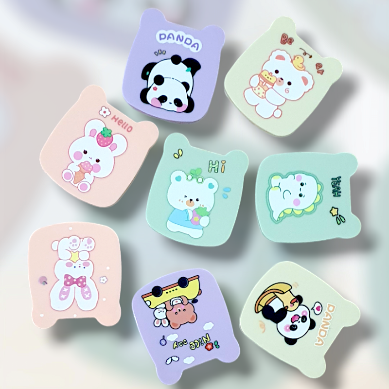Imported Bear Shape Small Portable Pocket makeup mirror with pocket-sized comb printed with cute plastic cartoons for school girls office women - travel party small mirror hair comb - Perfect Birthday Gift