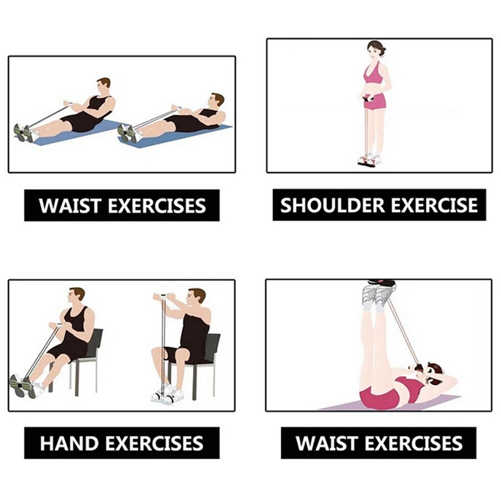 Pull Reducer Resistance Training Bands Tummy Trimmer Bally Fat Burner Body Exerciser Weight Loss Home Gym Home Workout Arm Muscle Builder Double Pull Rope Body Trimmer Pedal Exerciser Yoga Crossfit Exercise Arm Exercise Tummy Body Building Training Unisex