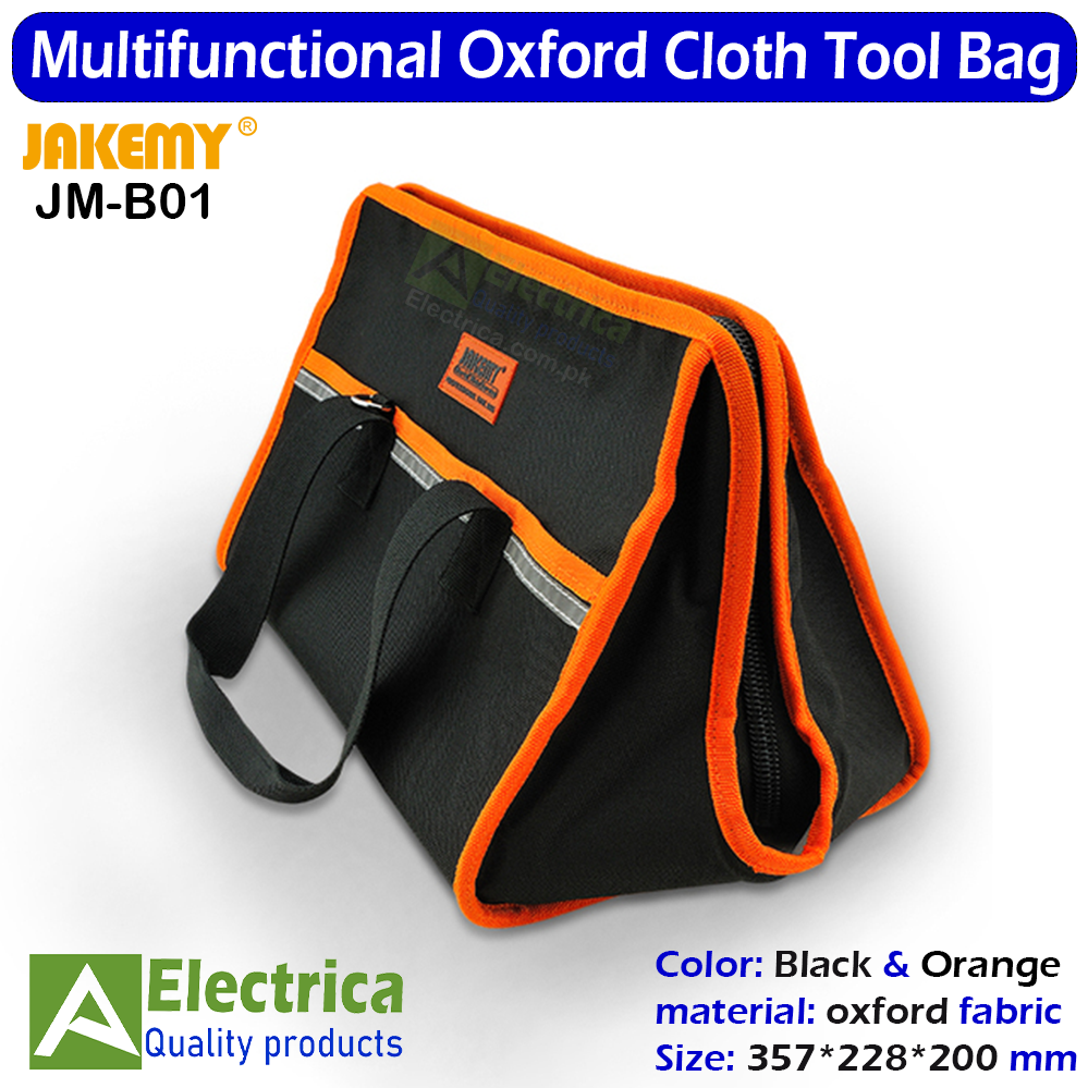 JAKEMY JM-B01 multifunctional Oxford cloth tool bags storage pocket portable wear-resistant Repairing Tool Bag Size(357*228*200 mm) by Electrica