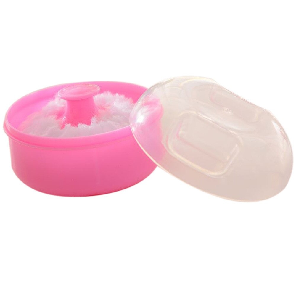 Pack Of 2 Baby Powder Puff - Portable Powder Puff Box Body Baby Face Talcum Sponge Infant Puff Box Container Case Also for Children or adult In Summer