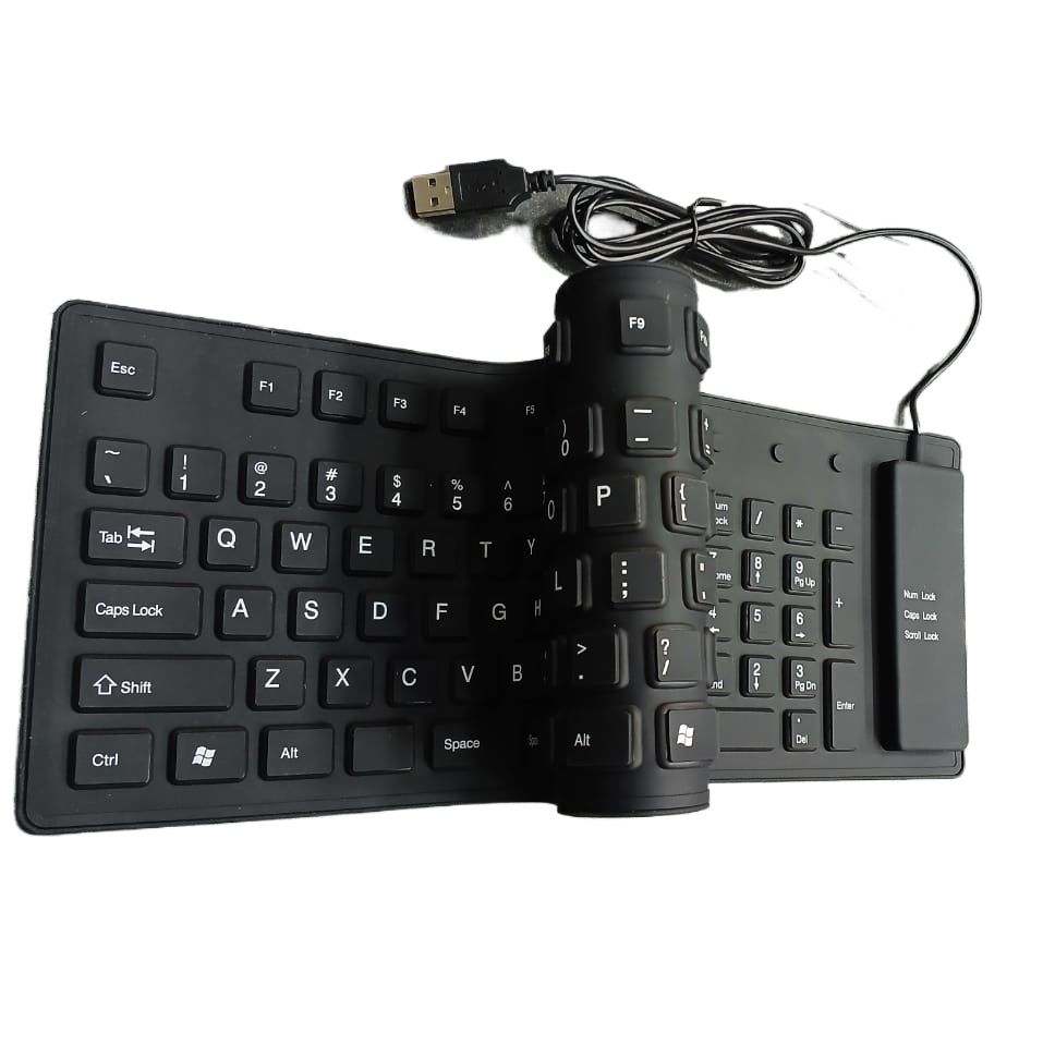 109 Keys Portable Foldable Wired USB Silicone Waterproof Keyboard for Laptop/Computers