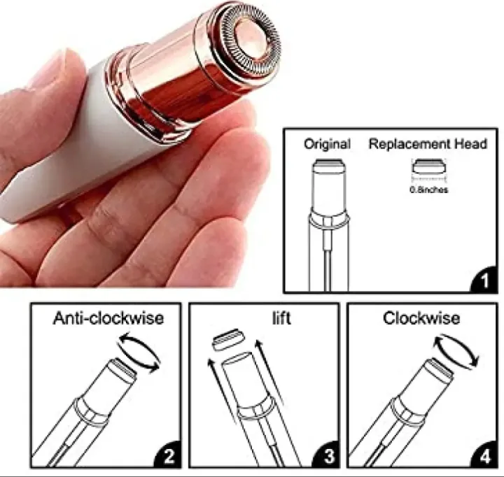 Rechargeable Facial Hair Remover for Women | Painless Electric Face Shaver with LED Light | Ladies Hair Removal Machine for Upper Lip, Chin, Eyebrow & Face