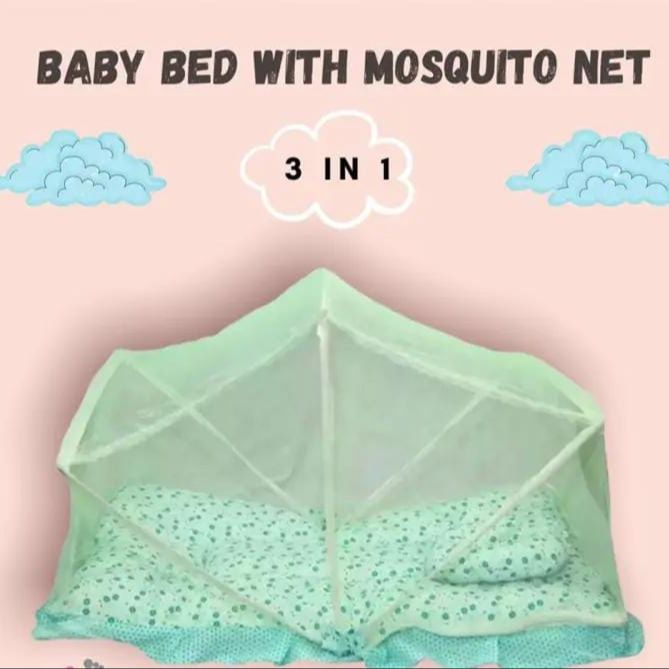 Infant Baby Sleeping Bag with Mosquito Net, Baby Bistar with Machardani for Toddlers (3 IN 1) - BEMS01