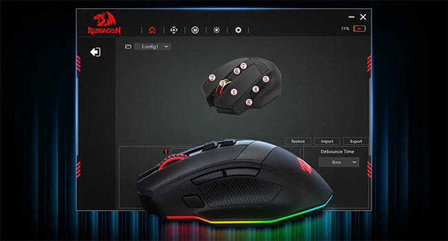 Redragon M923 STEALTH Wired RGB Gaming Mouse 24000Dpi with Rapid Fire Button with Programmable Buttons 22 1357bababce914bbf8380fd95e24e2cf