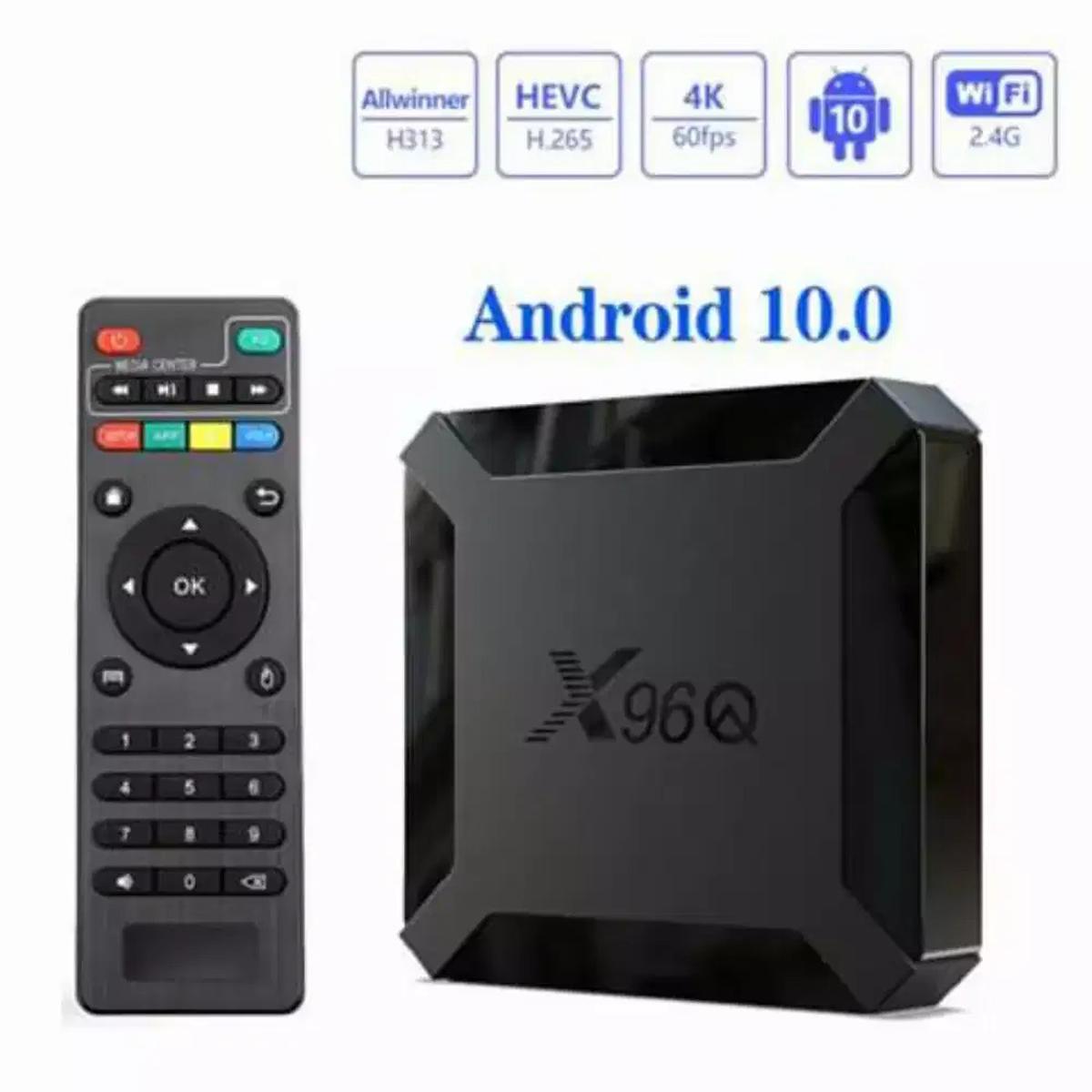 X96Q Android 10.0 Smart TV Box 4K Boîtier Android tv WIFI HDMI 2/16Go  mirroring 