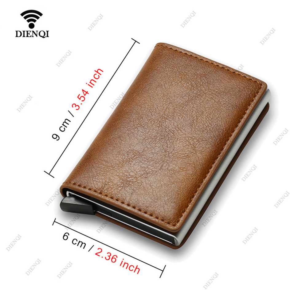 Generic Wallet for Men Brown Leather All Season RFID Blocking Pop-Up