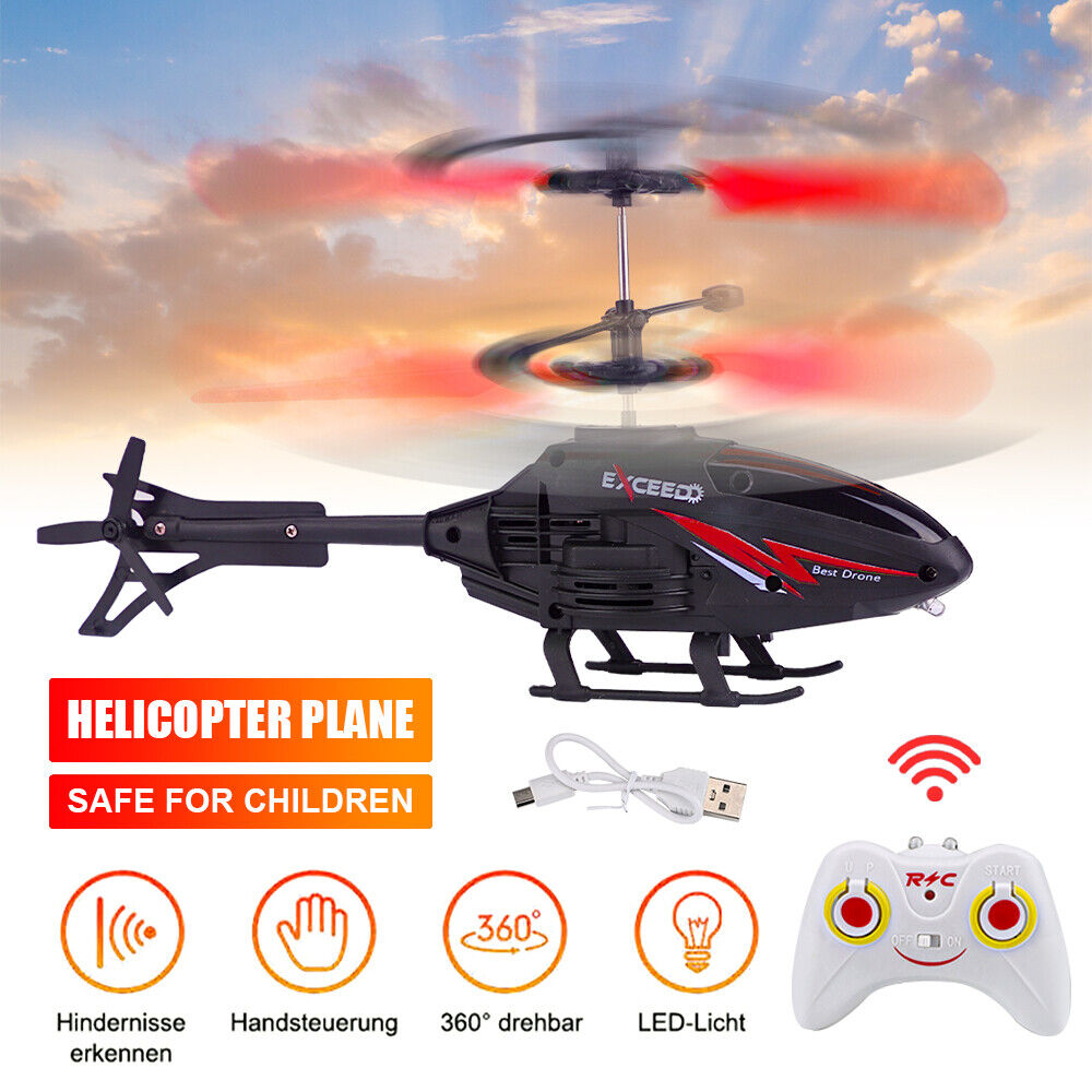 Remote Control  / Hand Sensor Helicopter with LED Lights – Cool Electric RC Flying Toy for Kids | Rechargeable Airplane Toy for Boys & Girls