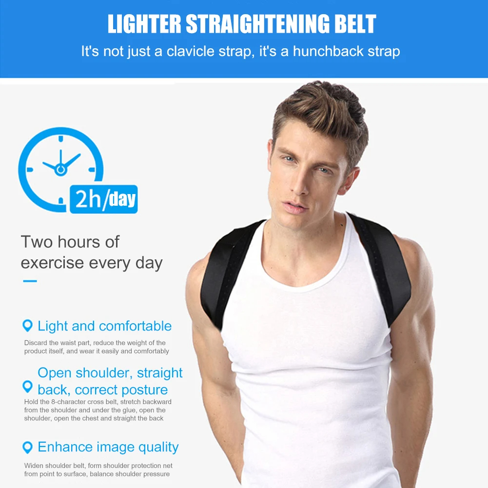 100% original & real Adjustable Back Posture Corrector  Back Shoulder  Brace Support Belt Posture Correction  Best Back Posture Use For anywhere