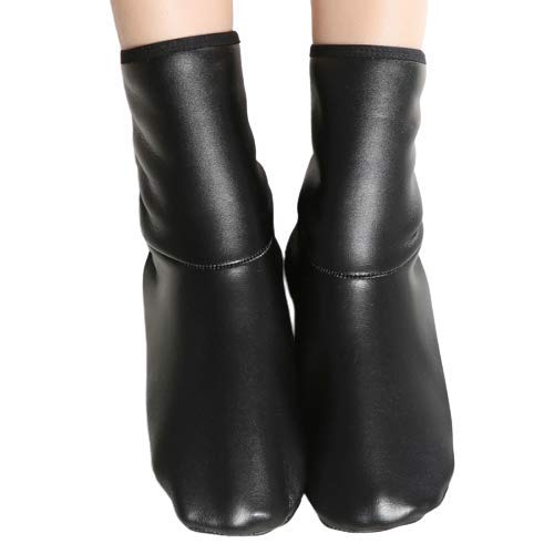 Kids Boy's Faux Leather Socks/Room Socks Slippers Home Soft-soled Shoes Boots Black fit for