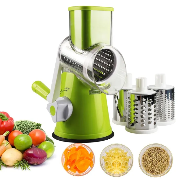 GCP Products 3-In-1 Multi-Purpose Shredder Stainless Steel Cheese Grater  Vegetable Cutter
