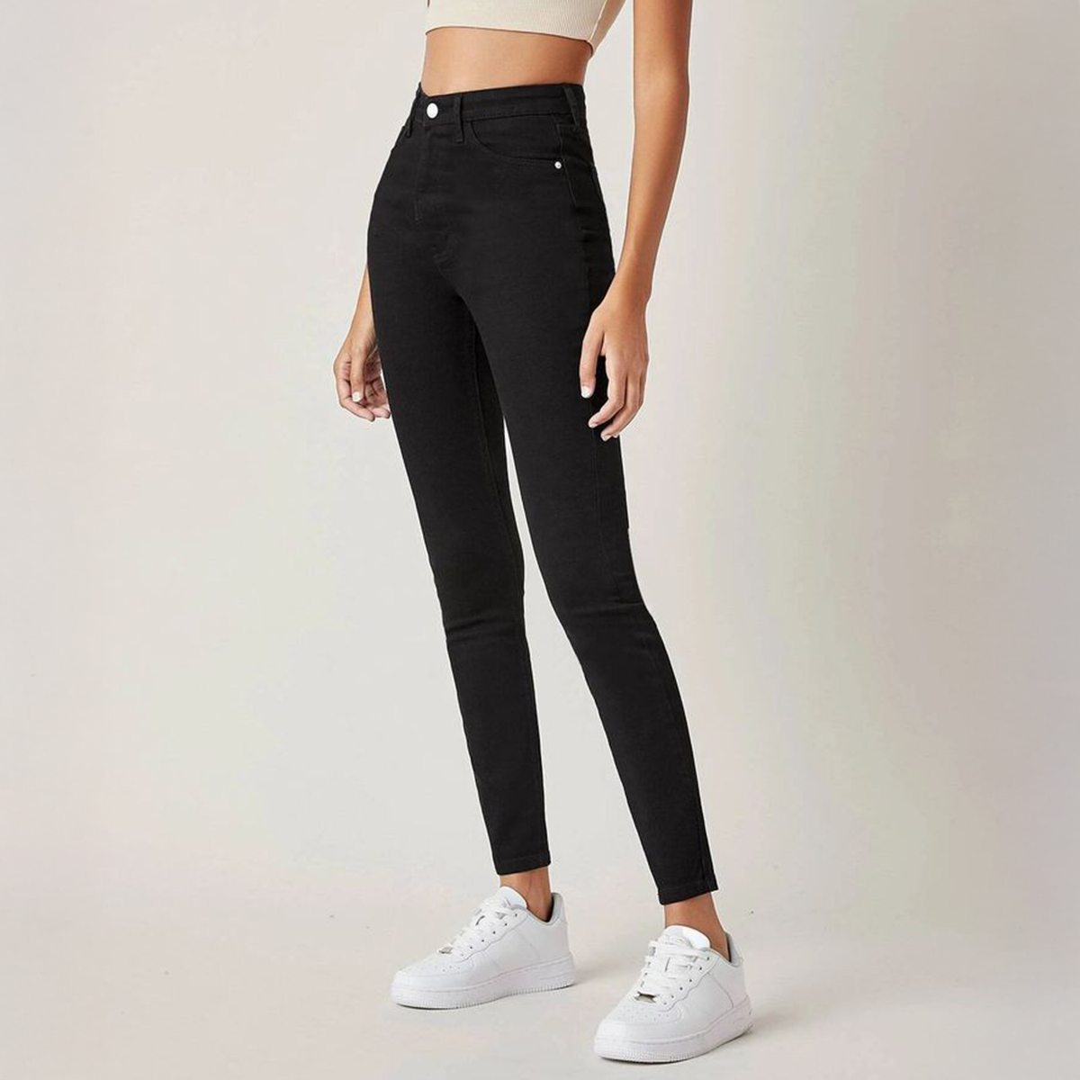 Jet Black Slim Fit Stretchable Jeans for Women, Casual and Party Wear