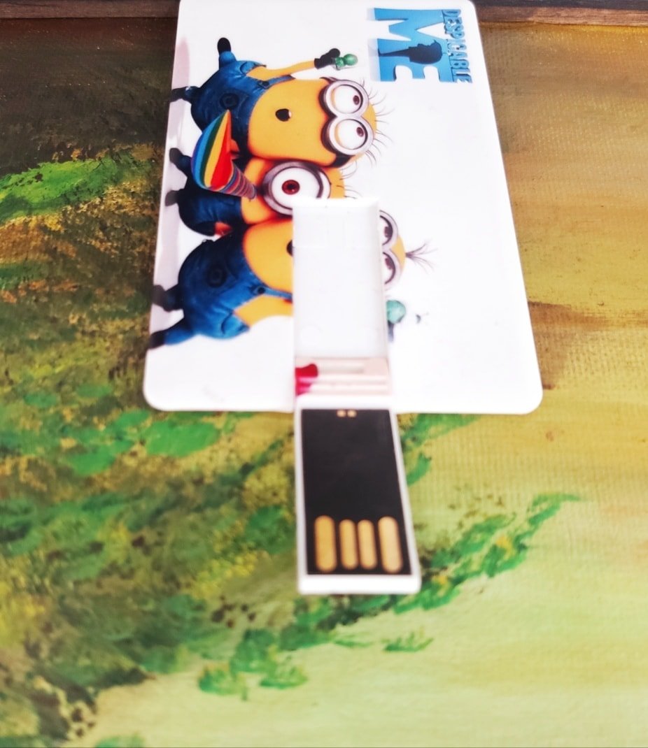 Real Genuine Memory Disk USB Card shaped memory flash Drive with Cartoon Print for Wallets