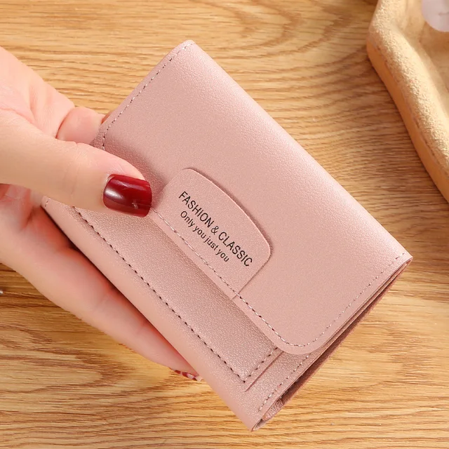 Mini Stylish Wallet for Girls PU Leather Short Card Holder Compact Design