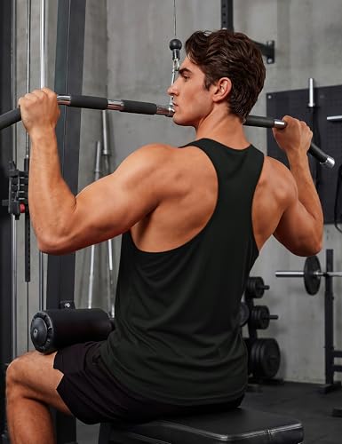 HUGE Pro Breeze Men's Gym Tank Top | Y-Back Quick Dry Performance Vest | UPF 50+ Sun Protection 4-Way Stretch Muscle Banyan | HUGE