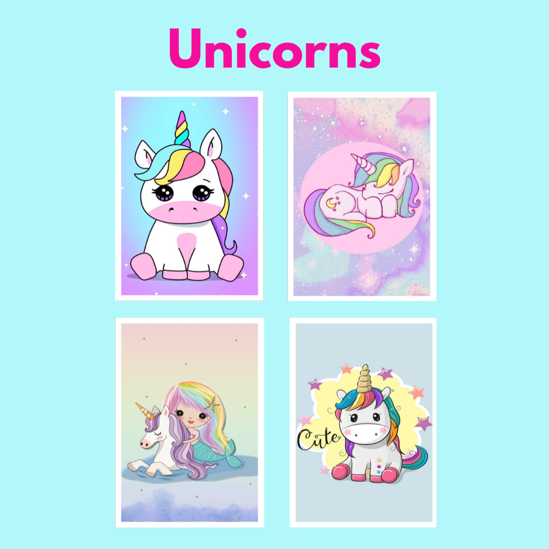 Unicorn Stickers(4 Big Stickers)/children stickers/ sticker for kids/cartoon stickers/sticker for journal/best gift/gift for kids/gift for boys/gift for girls/cartoon/toys/kids accessories/best gift/kids games/best selling/top selling/best price/kids toys