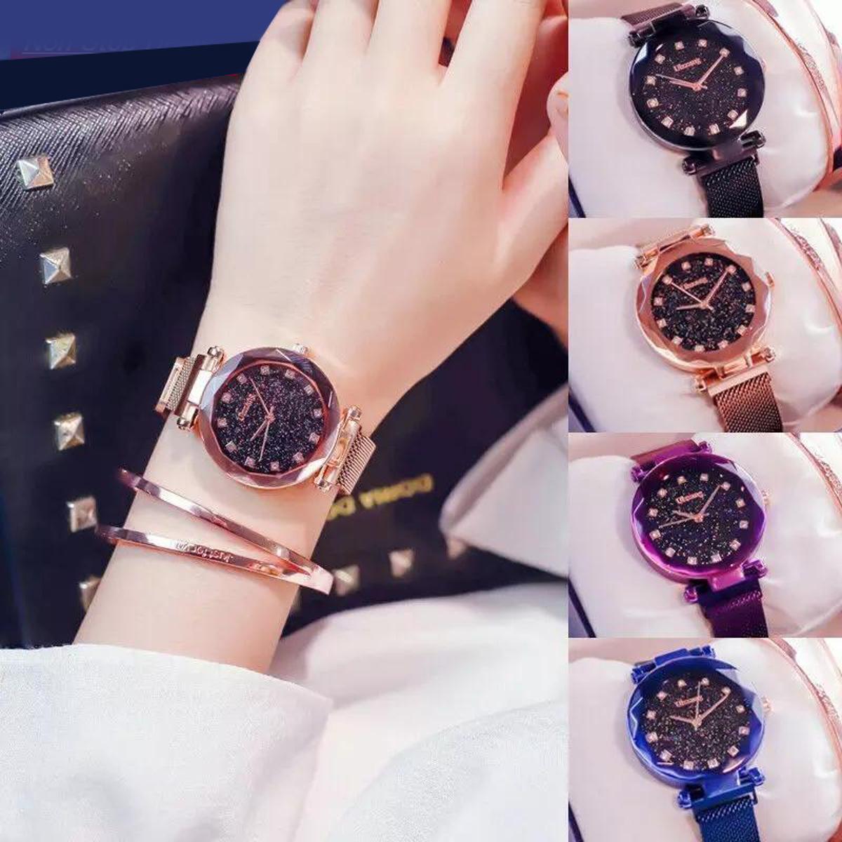 Stylish Magnetic Clasp Wrist Watches For Women Girls
