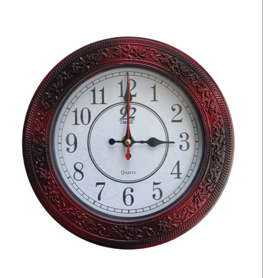 Elegant Vintage-Style Round Wall Clock 9" (A5) with Geometric Pattern