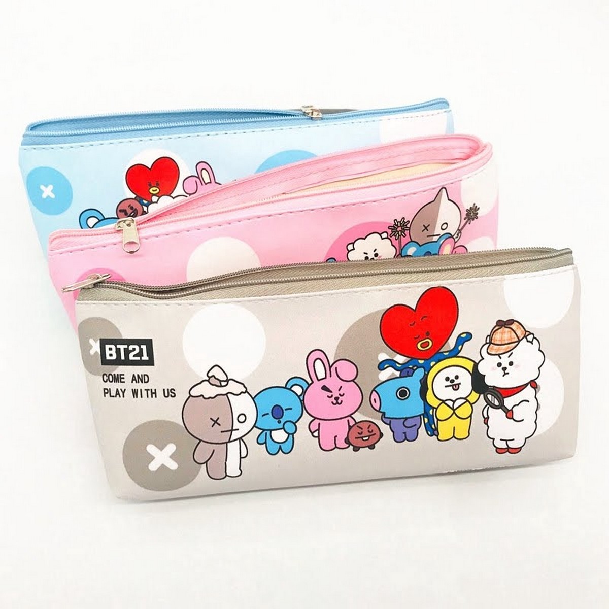 Bt21 pencil pouch ,pencil case, zipper pouch TATA,CHIMMY Daraz.pk