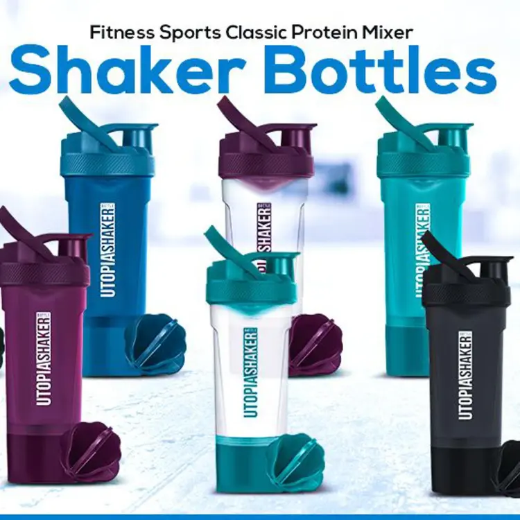 1-2 PACK 500ML 700ML Shaker Bottles for Protein Mixes Shaker Cups BPA Free  for Protein Shakes Blender GYM Fitness Sports