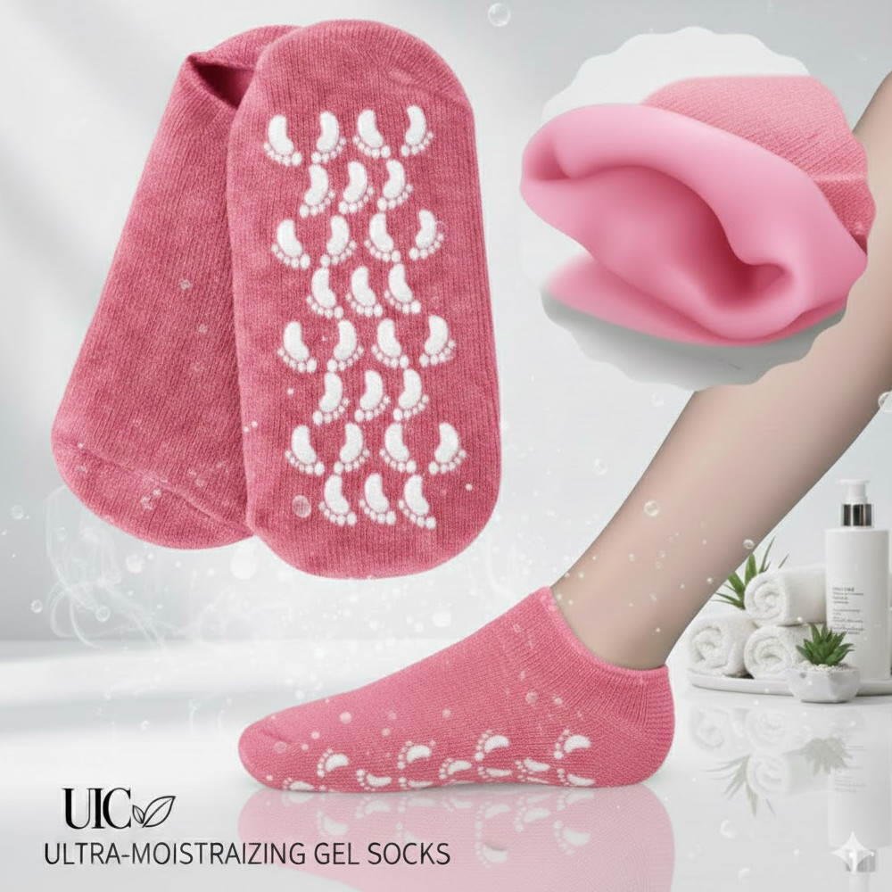 Silicone Gel Moisturizing Spa Socks for Dry Cracked Heels – Deep Hydration Foot Care Treatment Socks, Ultra Soft Gel Socks for Cracked Feet, Heel Repair Socks for Men & Women, Home Spa Foot Moisturizer