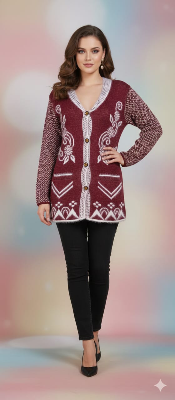 Rabbit+ pashmina wool Jersi for ladies