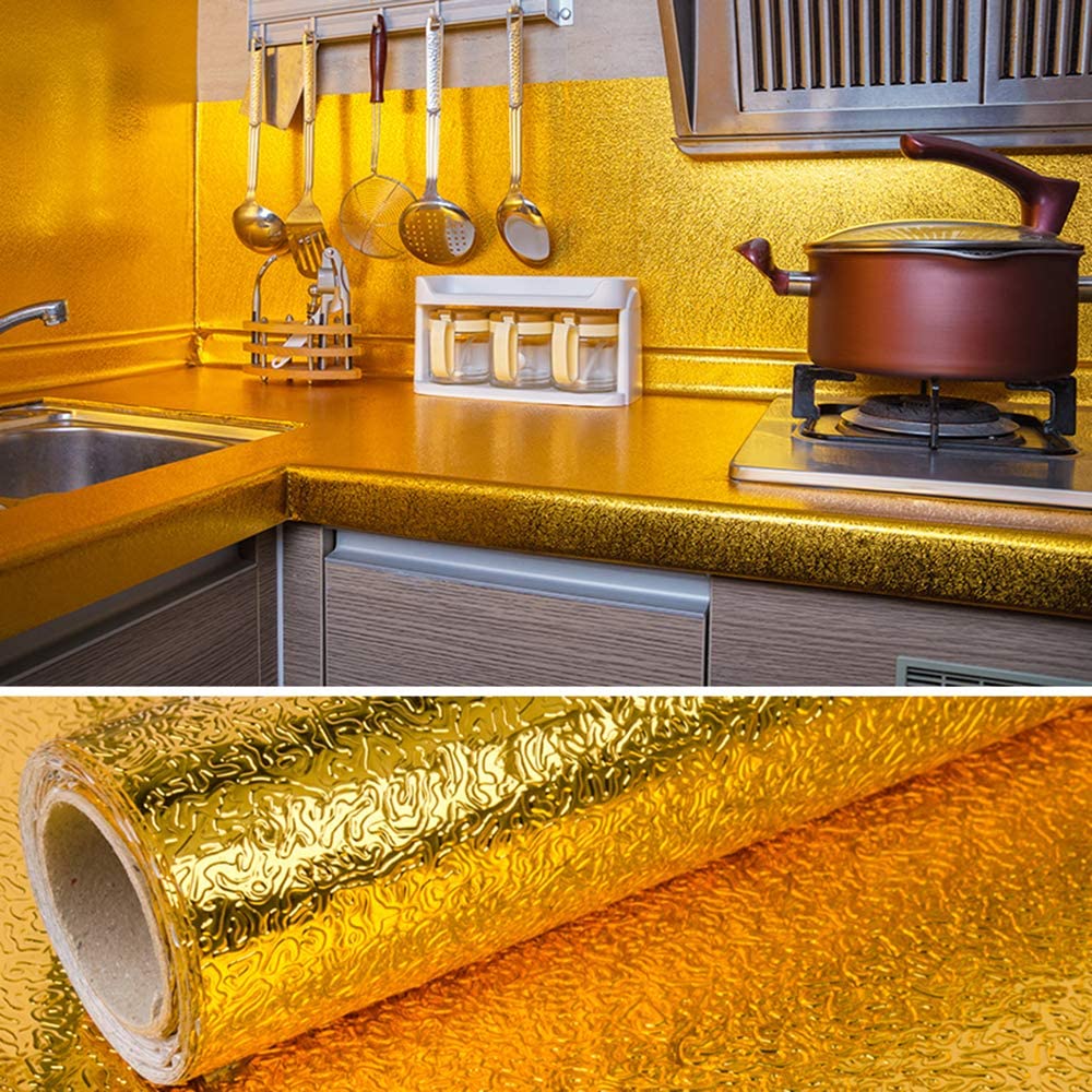 Foil Aluminum Sticker For Kitchen Wallpaper Oil Proof